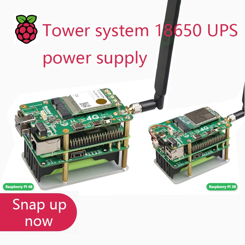 

RaspberryPi tower system 18650 UPS power supply,4G LTE module,driver free,EG25-G HUAWEI ME909s-821ap V2 Qualcomm GPS