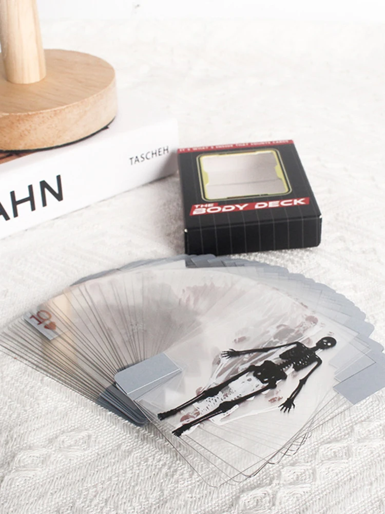The Body Deck Cards Carte da gioco trasparenti riutilizzabili per il corpo Resiste all'usura Carte da gioco per l'anatomia umana per gli appassionati di anatomia