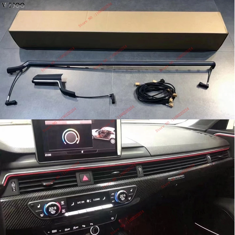 

For Audi A4 S4 A5 S5 B9 2016-2020 Center Console Dashboard Ambient Light LED Strip Decorative Cover