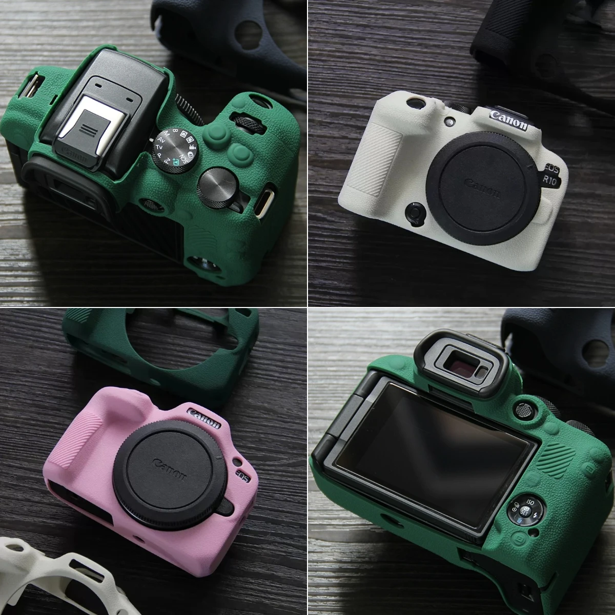 

For Canon EOS R10 R50 R100 – Vintage Leather + Silicone Hybrid Case