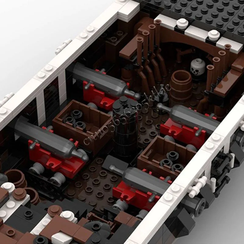 1017ピース カスタムMOC 海賊シリーズ クリーキング・リブケージ蒸気船モデル テクノロジーDIY組み立てパズル クリエイティブなホリデーギフト
