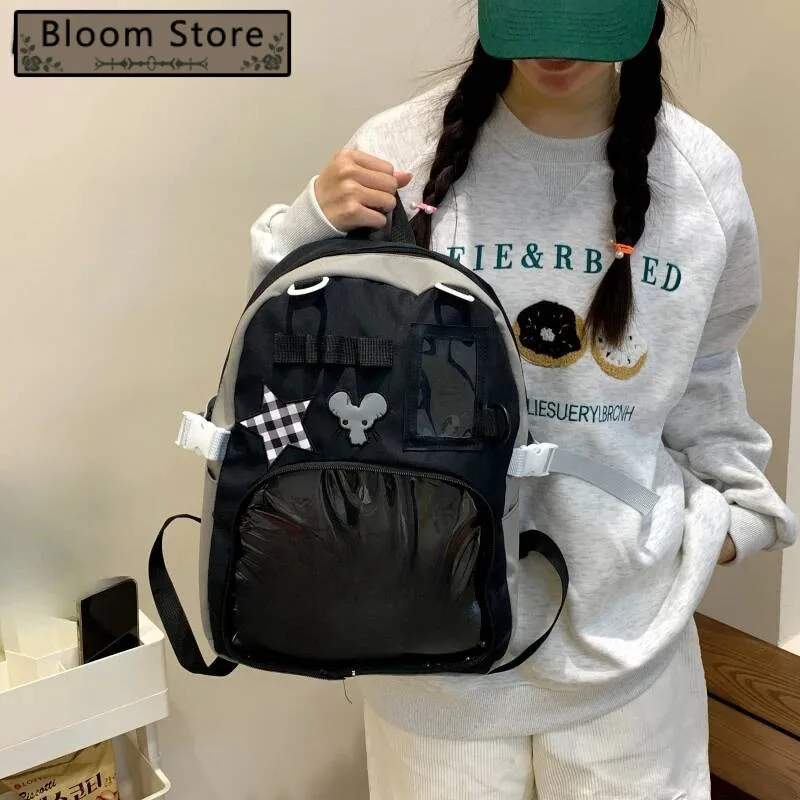 

Transparent Ita Bags Women College Students Fashion Kawaii Star Backpacks Preppy Sweet Y2k Aesthetic Schoolbags All Match Trendy