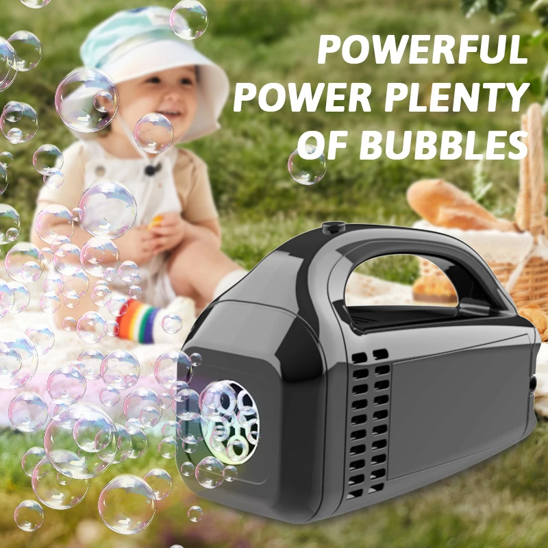 Máquina de bolhas portátil para crianças, brinquedo de bolha leve, pai-filho, interativo, jogo de casamento ao ar livre, sem bateria, bolha de água