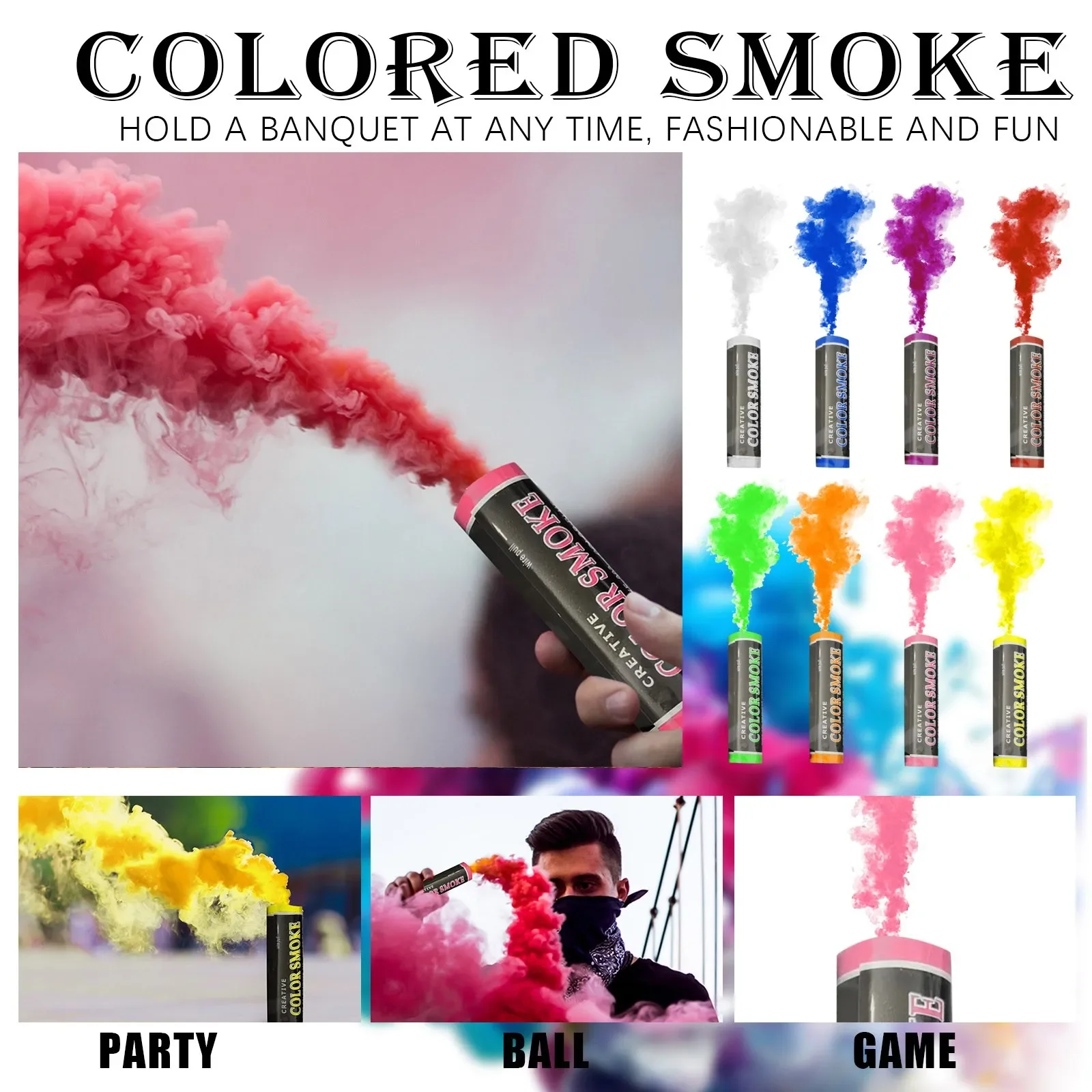 Smoke Tube Colorful Effect Tube Props Party Spray Wedding Halloween Gifts Spray Supplies Bottle Studio Car Photography Props