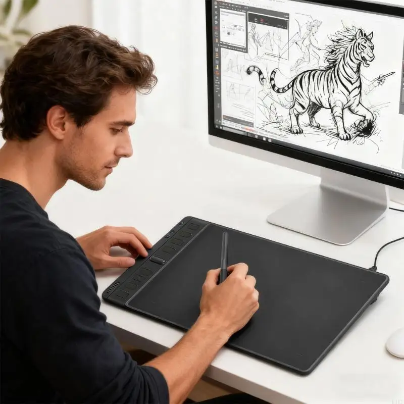 

H951P Professional Drawing Tablets With Advanced PenTech3.0 For Precise Control On PC Devices K1KF