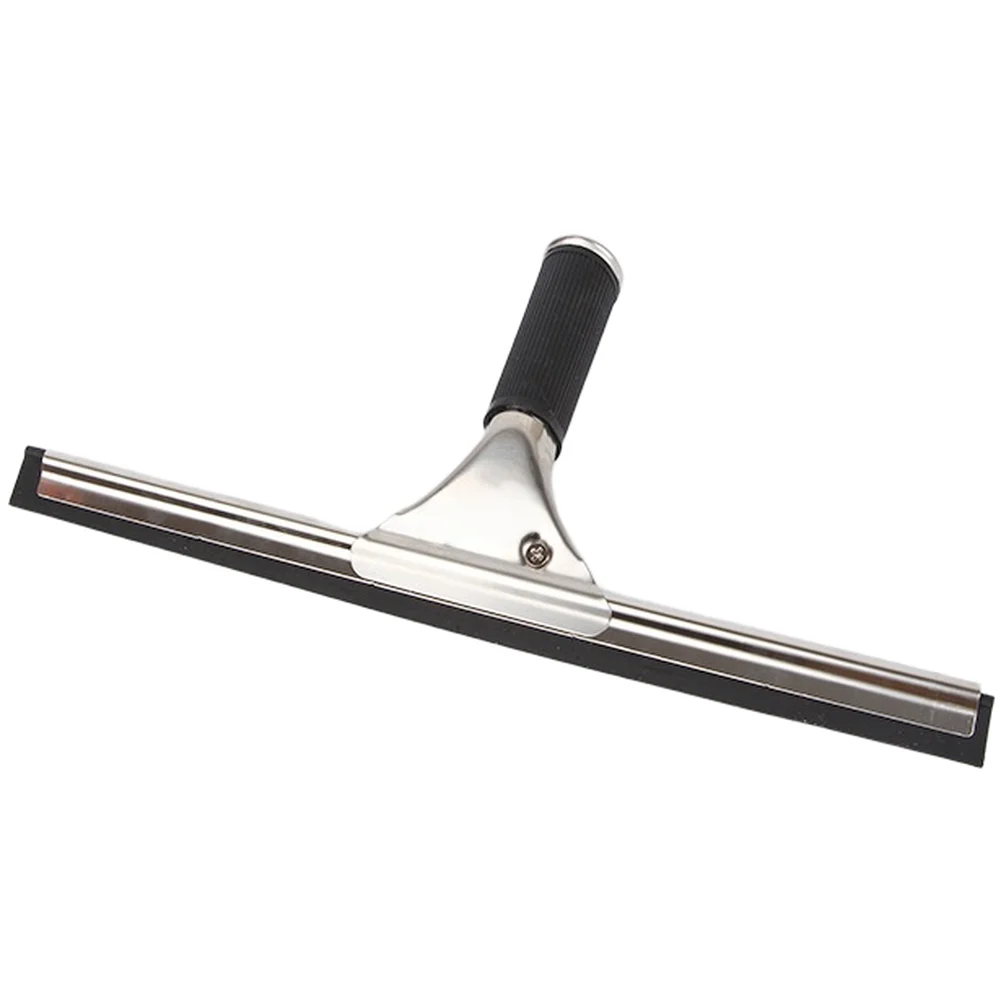 Stainless Steel Window Scraper with Locking Telescopic Pole for Safe High-Reach Cleaning on Tiles Walls Floors