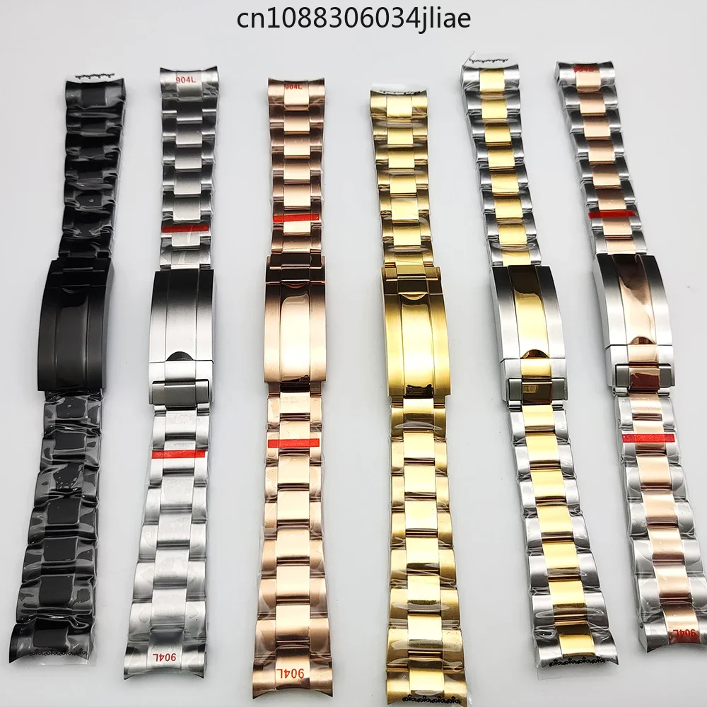 Steel Strap Fine Adjustment Strap 316L Stainless Steel Watch Strap 20mm Solid Stainless Steel Folding Watch