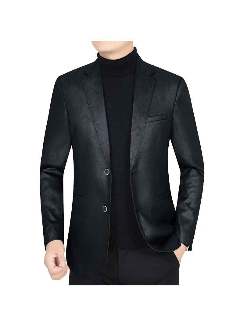 Luxurious Men Genuine Leather Blazers Jackets Slim Fit Suits Coats Quality Male Business Casual Genuine Leather Suits Jackets 4X