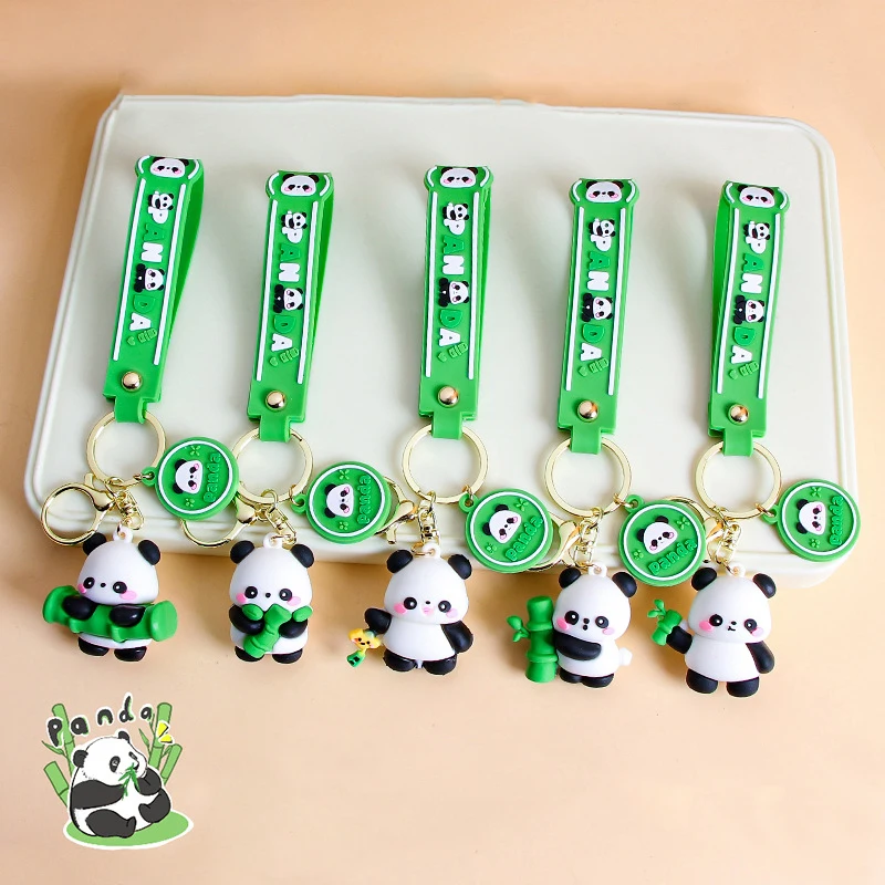 Novità Creativo Simpatico Panda Portachiavi Ciondolo Moda Divertente Portachiavi per auto Squisito Zaino Kawaii Decorazione Accessori Regali