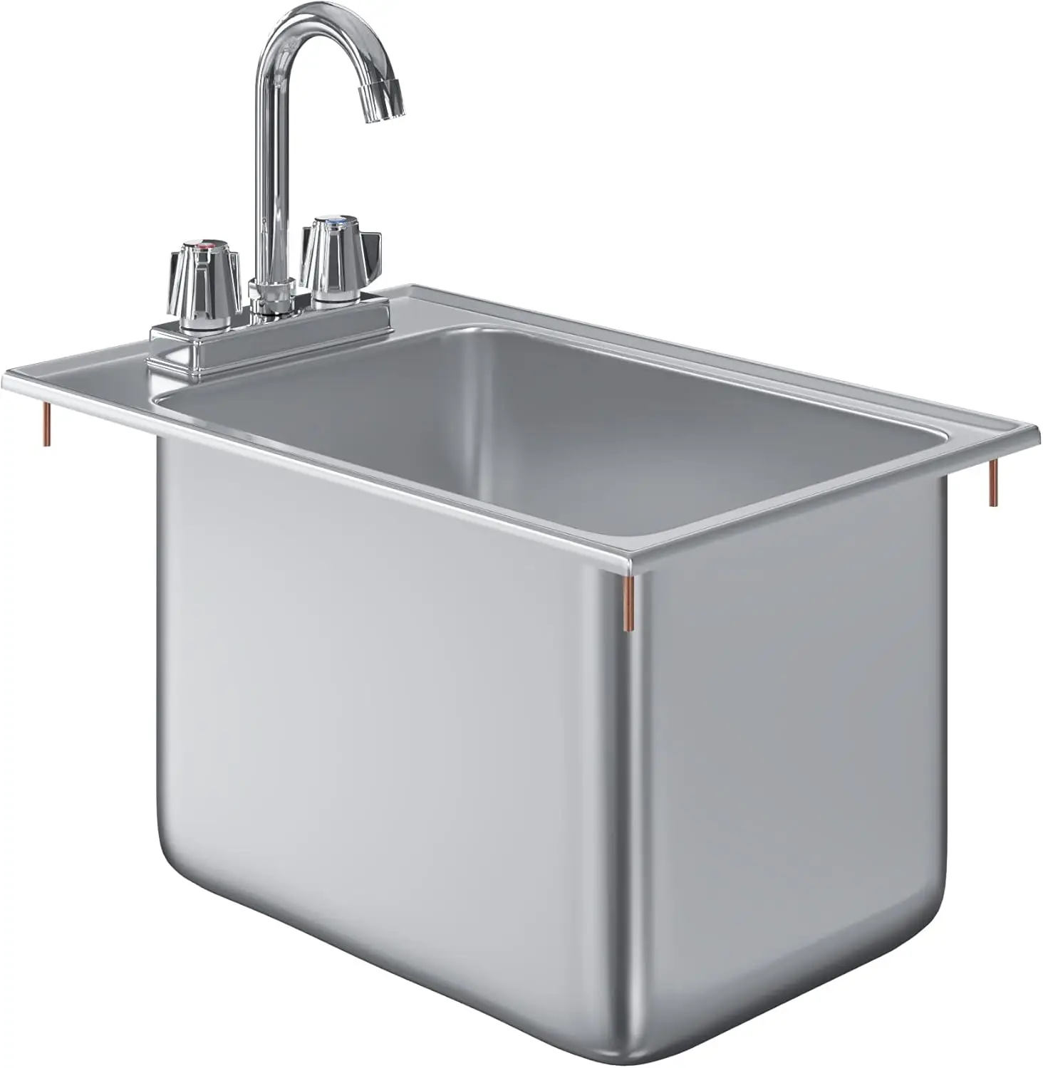 

Stainless Steel Compartment Drop-In Sink. Nsf (1 Bowl 10"" X 14"" X 10"" With Faucet)