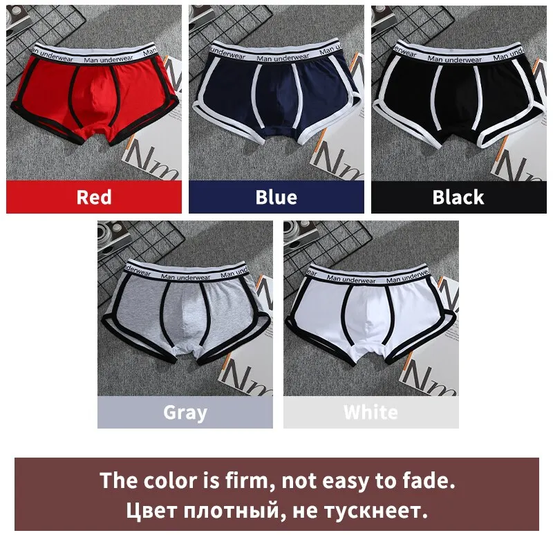 5Pcs Cotton Boxer Shorts Underpants Soft Panty Male Shorts Men Panties Men Boxer Casual Pants Man Underwear Boxershorts Cuecas