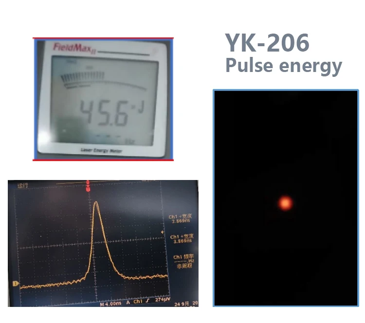 1kHz 1535nm Laser 44uJ/45uJ Eye safety Erbium Glass Passively Q-Switched Lasers Module  Pulse width 4ns