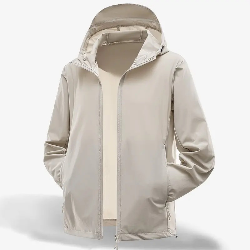 メンズアウトドアアイスシルクuv保護服軽量通気性夏釣りジャケット薄いコーデュロイ生地スリムフィット