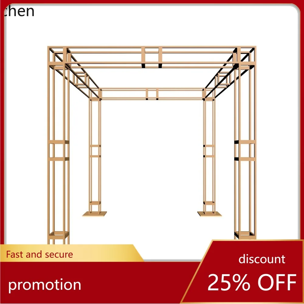 YFY Electroplated gold Iron Frame Cross-Border Foreign Trade Disassembly Wedding Arch Wedding Princess Pavilion Display Stand