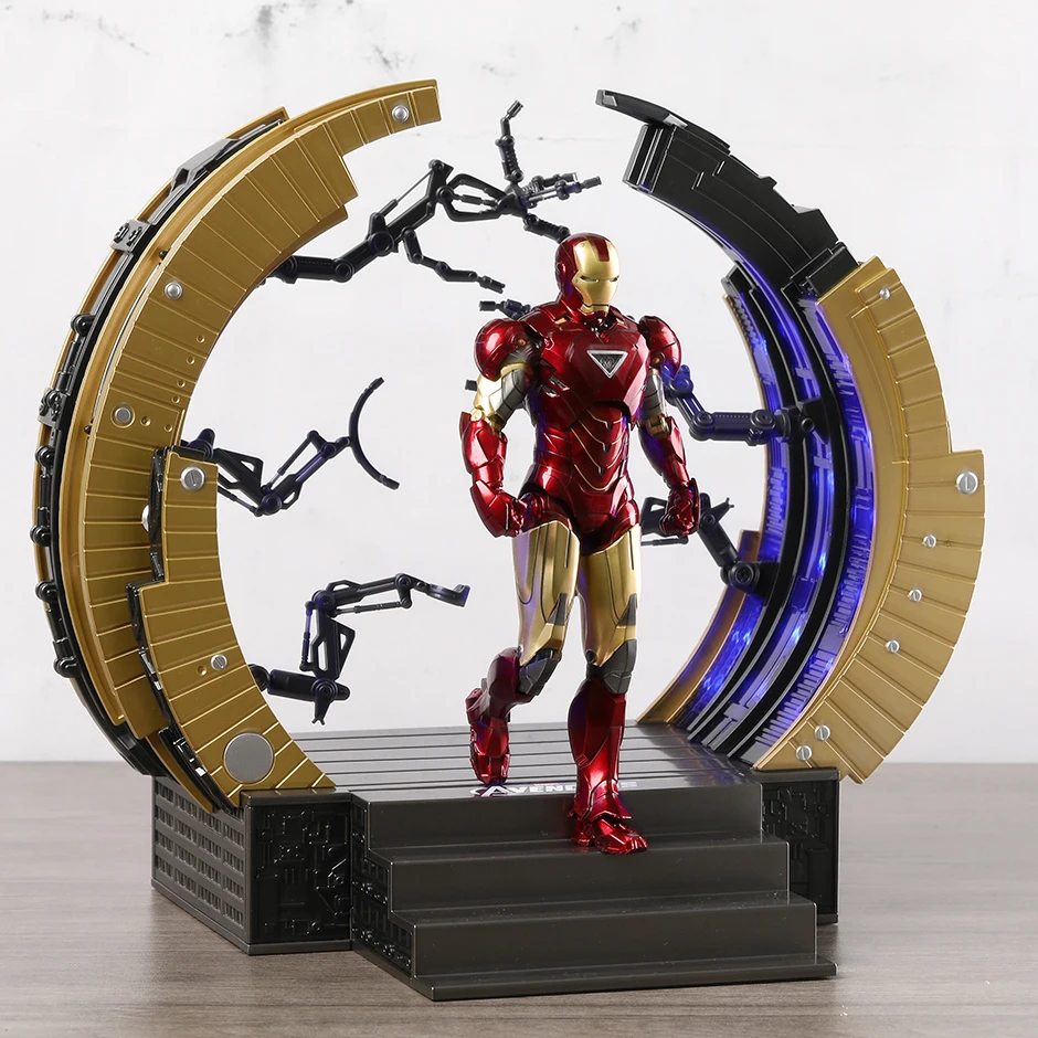 ZD Original Iron Man MK6 with Suit-up Gantry Action Figure Collectible Model Toy Gift Doll Figurine