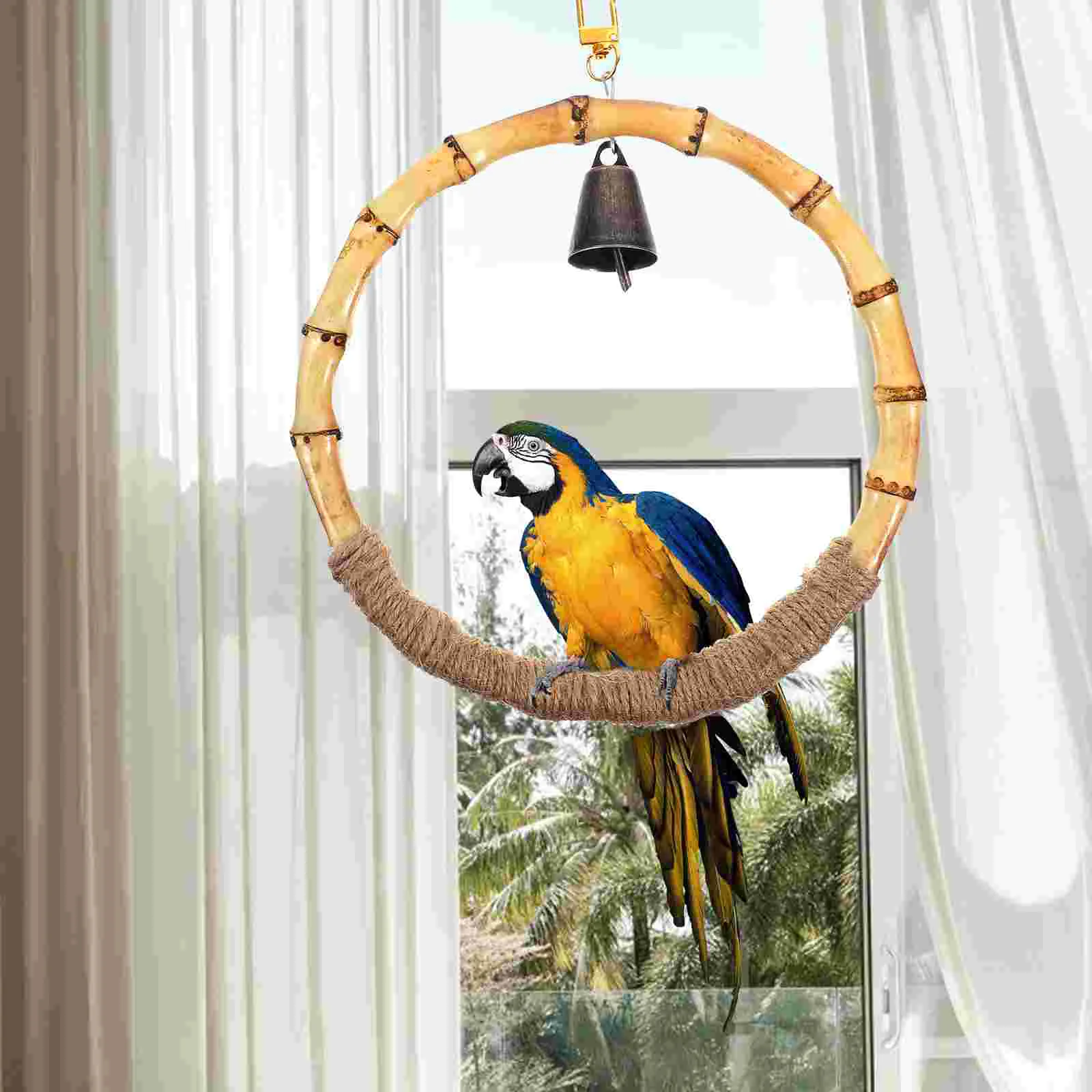 Parrot Summer hammer Toy Bird Perch Small Chew Cage Toys Hanging Cages for pakeets Bamboo