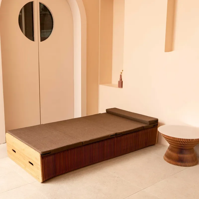 Spazepaper Foldable Paper Bed Space Saving Sofa Bed Paper Furniture Recyclable and Eco Friendly