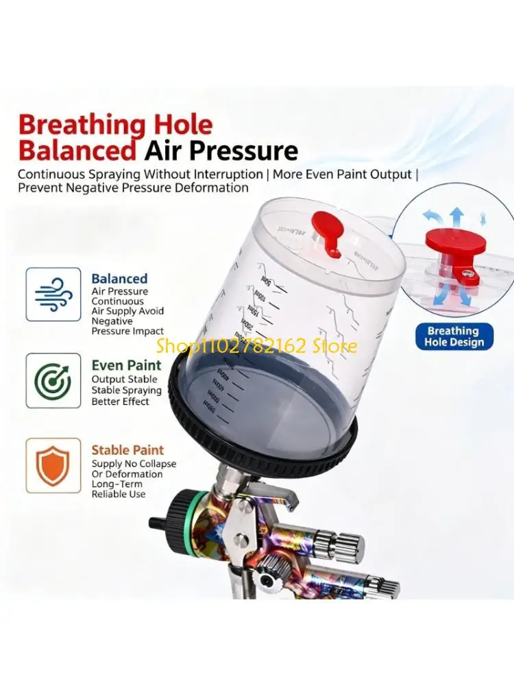547B Paint Sprayer Guns Mixing Cup with Filter Lid for Auto Detailing Tasks Use