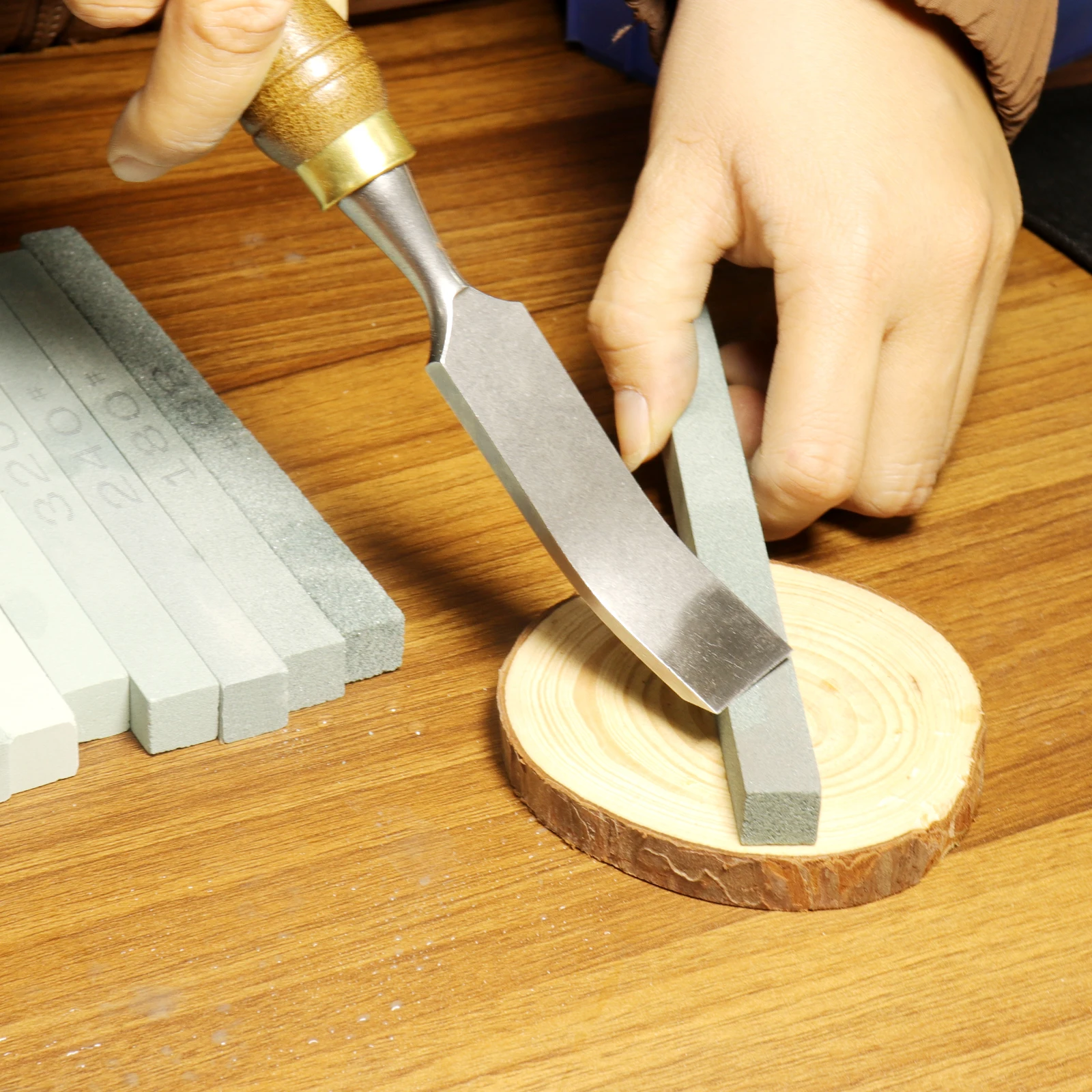 1 قطعة حجر زيت شحذ 80-3000 #   أداة مبراة سكين حجر المشحذ من كربيد السيليكون الأخضر