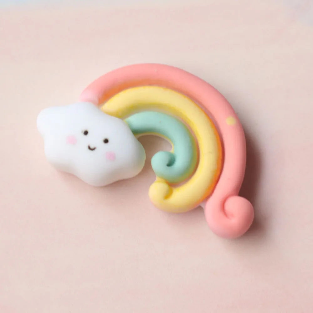 100pcs/Tasche Kawaii Harz Nail art Charme Nette Stern/Brötchen Sonne/Blume/Lebkuchen Mann/regenbogen/Wolke/Mond/Crown/Kuchen Nagel Schmuck Groß