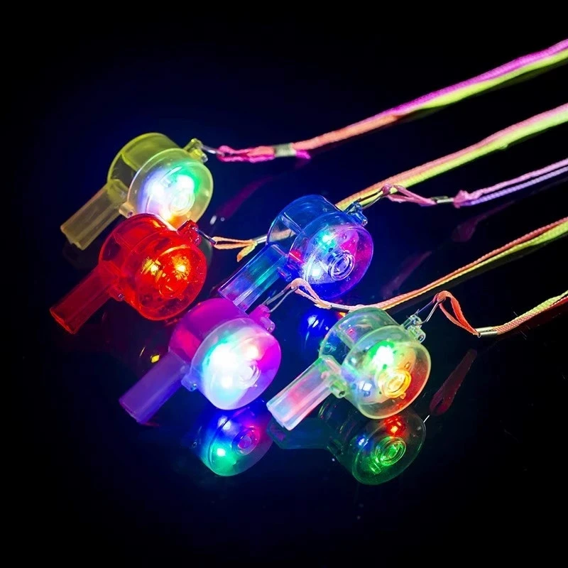 10-50pcs LED Light Up WhistlesToys Glow in the Dark Noice Makers Necklace with Lanyard Glow Whistles Party Supplies Whistles - view 2