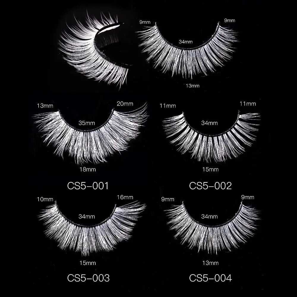 3 Pairs Dramatic White False Eyelashes Natural Thick Fluffy Faux Mink Eyelashes Full Strip long Cosplay Eyelashes