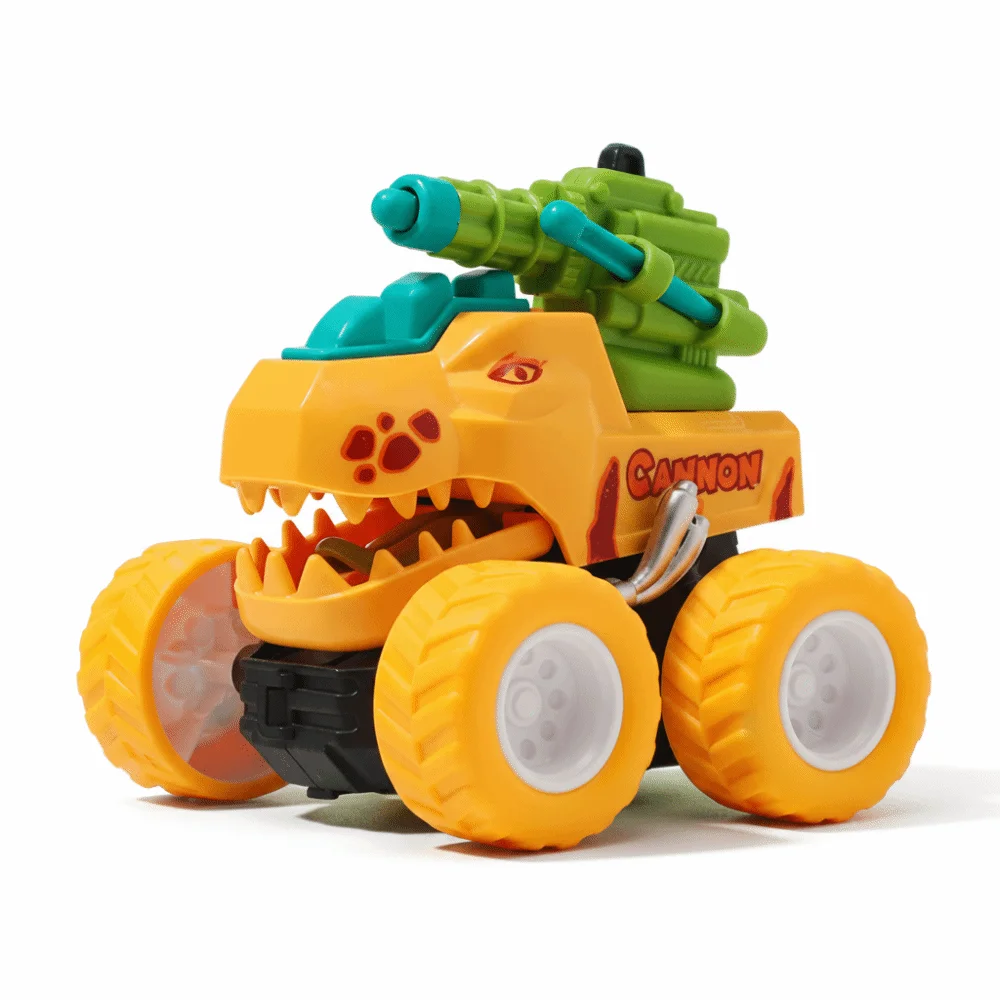 

Cartoon Design Dinosaur Car Toy Ballistic Launch Inertial Sliding Inertia Dinosaur Car One Step Transform Mini Size