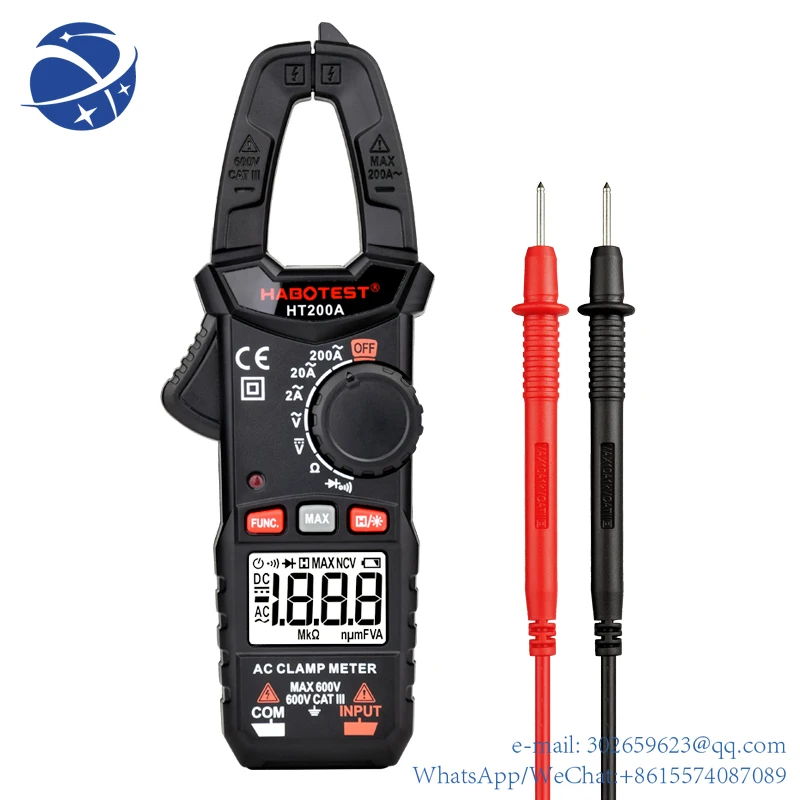 

Current Clamp Meter HABOTEST HT200A Multimeter Mini Digital Pinza Amperimetrica Transistor Tester AC DC 600V 200A with CE