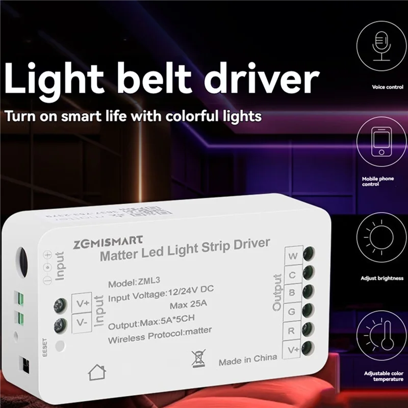 【Superdeals】 Controlador de luz de tira LED Wifi 4X Matter Controlador CW Tira de LED Bixb/Siri/Para Google Home/Para soporte de Control Alexa