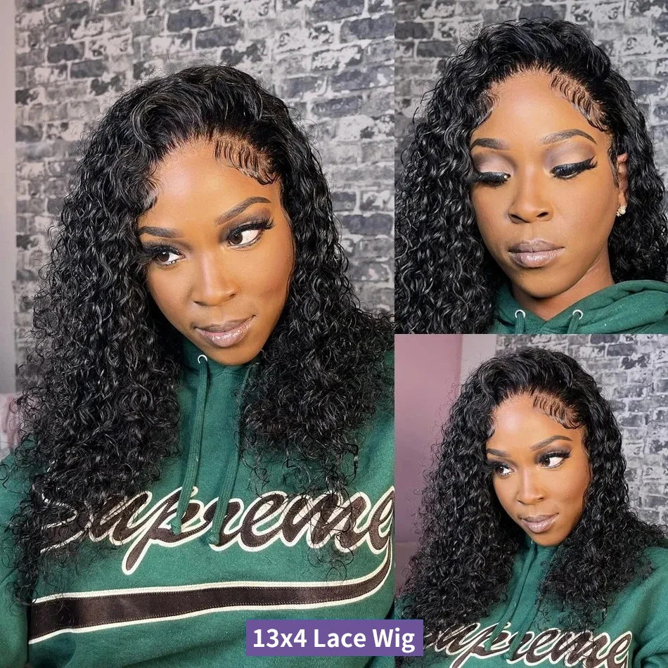 Curly Short Bob 150% 180% HD 13x4 Lace Frontal Human Hair Wigs Deep Water Wave Lace Frontal Wig Bob Short Deep Curly Pre Plucked