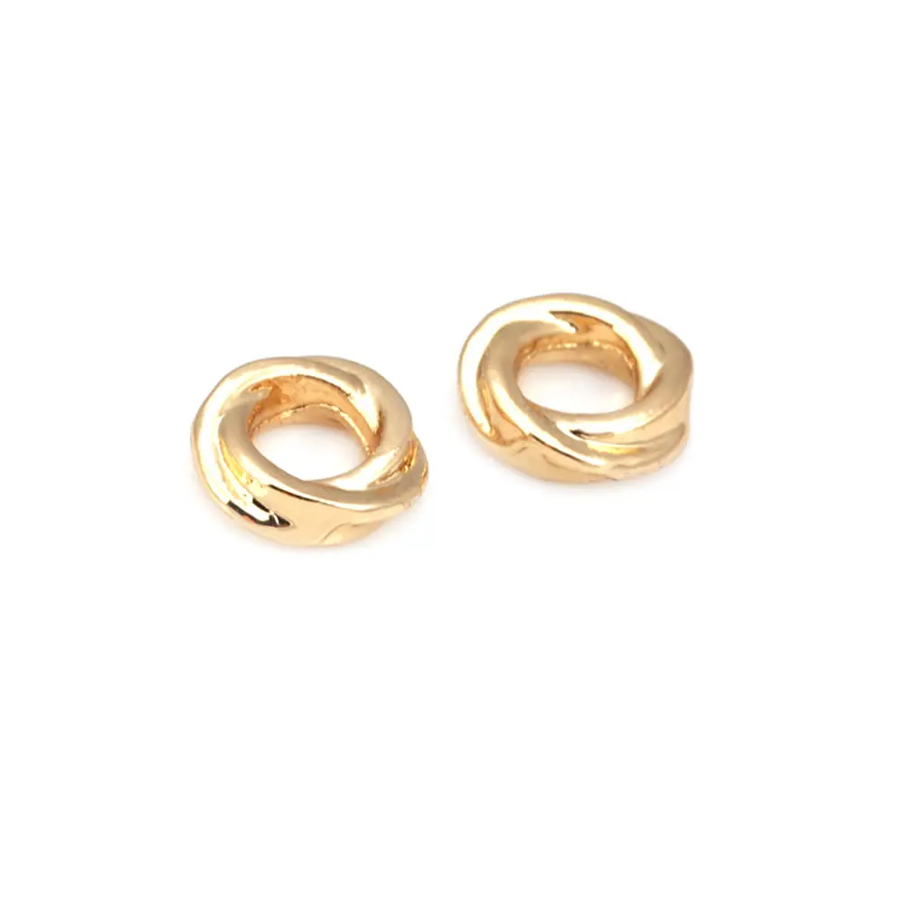4MM 6MM 18K Goldfarbene Messing Runde Gedrehte Kreisförmige Armband-Abstandhalterperlen Schmuckherstellungszubehör DIY-Zubehör – Detail 25