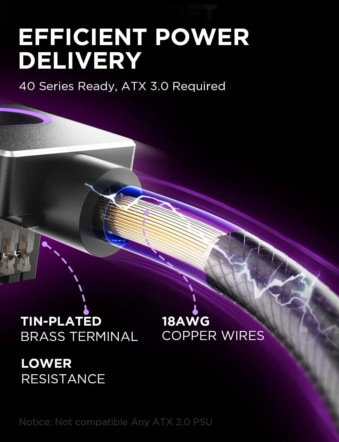 Модульный кабель видеокарты GPU16Pin, AIJS 18AWG, дизайн «папа-папа», ARGB 12VHPWR с 5 В, 3 контактами 5090, не применеется