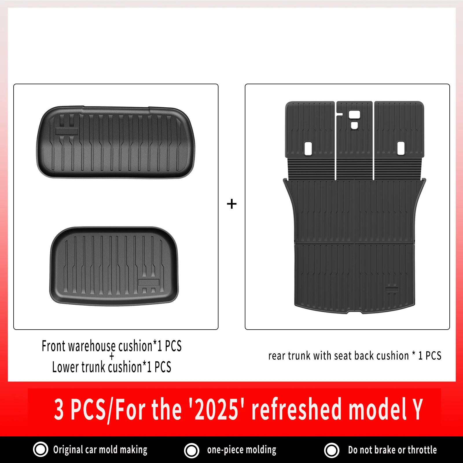 Voor nieuwe Tesla Model Y Launch 2025+ Juniper 2025+ TPE-vloermatten en ladingvoering, kofferbakmatten voor alle weersomstandigheden Vloervoering Rugleuningmatten