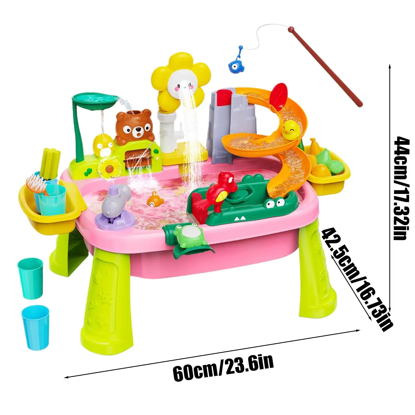 Water Table For Kids Outside Kids Water Tables With Electric Pump Educational Pretend Play Fishing Game Sensory Toy For Ages 3-8