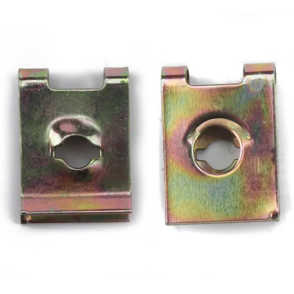 

50 Pcs U-shaped Reed Nut Spire Clip Fasteners Motorcycle Parts Galvanized Cable Fixing Bumper