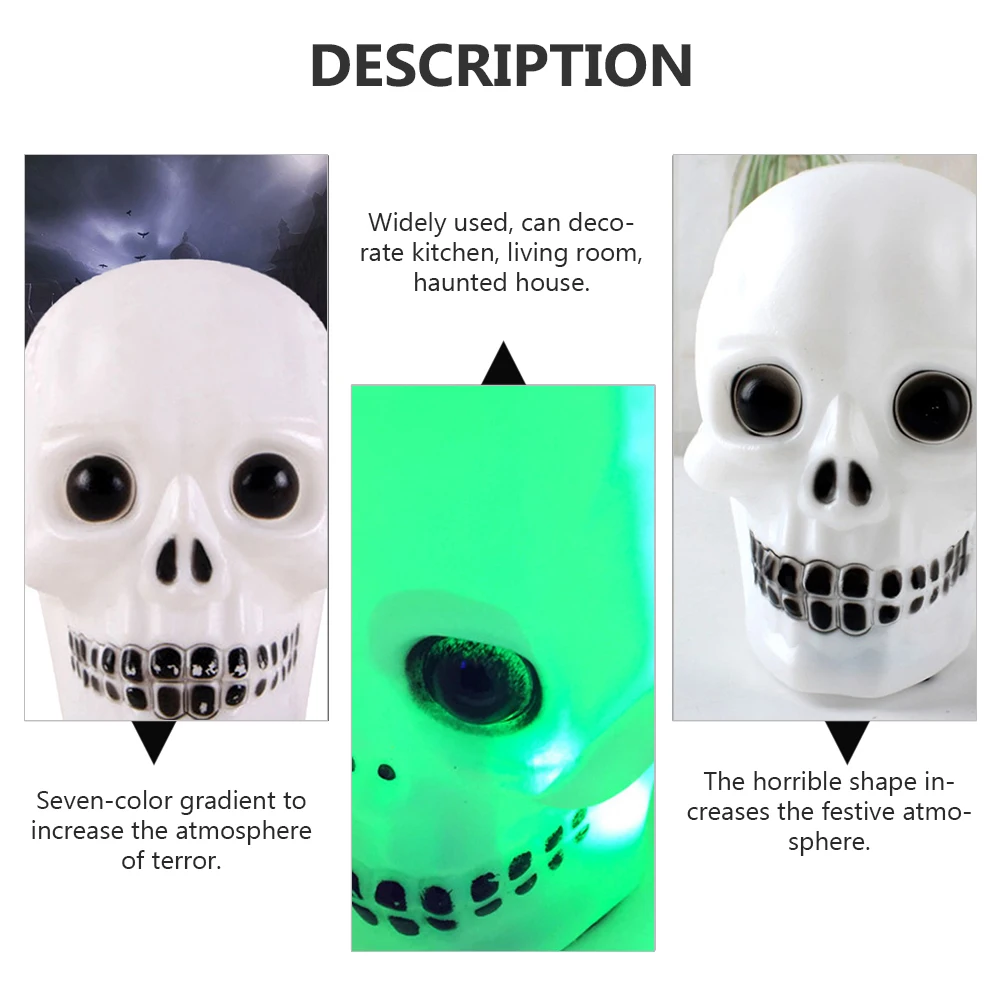 

10 Pcs Ghost Head Night Light Decorative Skull Small LED Lights Party Lamp Halloween Desktop