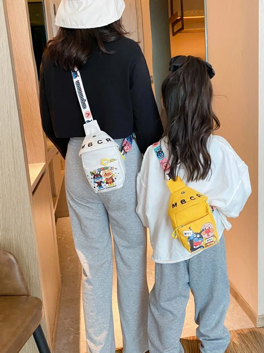 Bolso cruzado de lona de dibujos animados para mujer, mini bolso de pecho que combina con todo, bolso de hombro de moda, bolso familiar, regalo