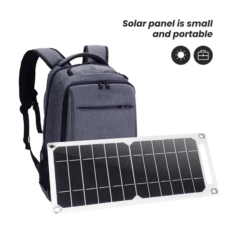 

ABLL-Solar Panel With USB Waterproof Outdoor Hiking And Camping Portable Battery Mobile Phone Charging Bank