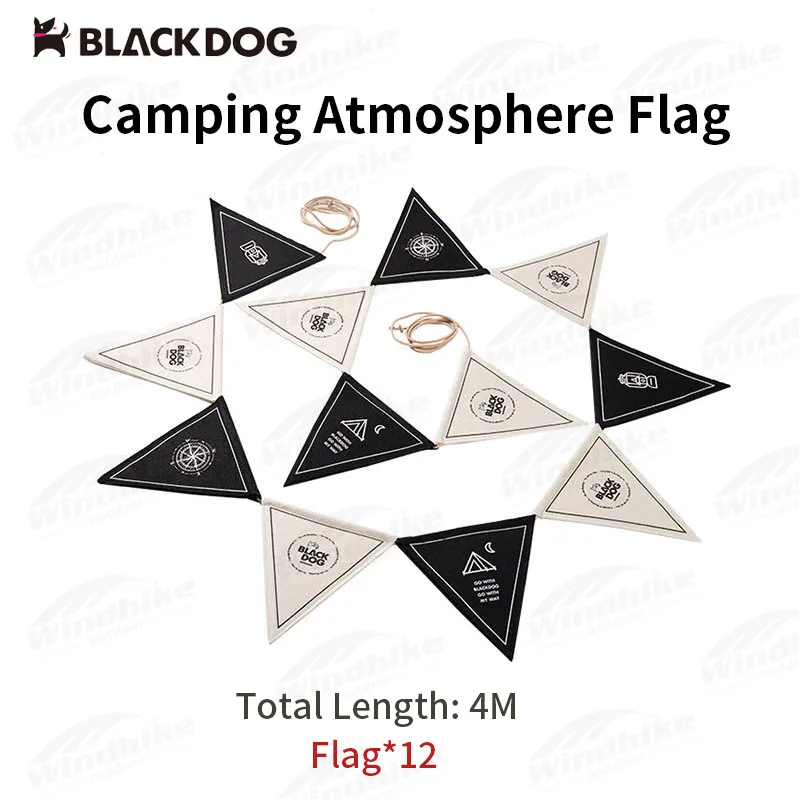 Naturehike-BLACKDOG Tent Ornament Triangle Pennant Ultralight Retro Birthday Party Wedding Flag Camping Accessories 4mx12 flag