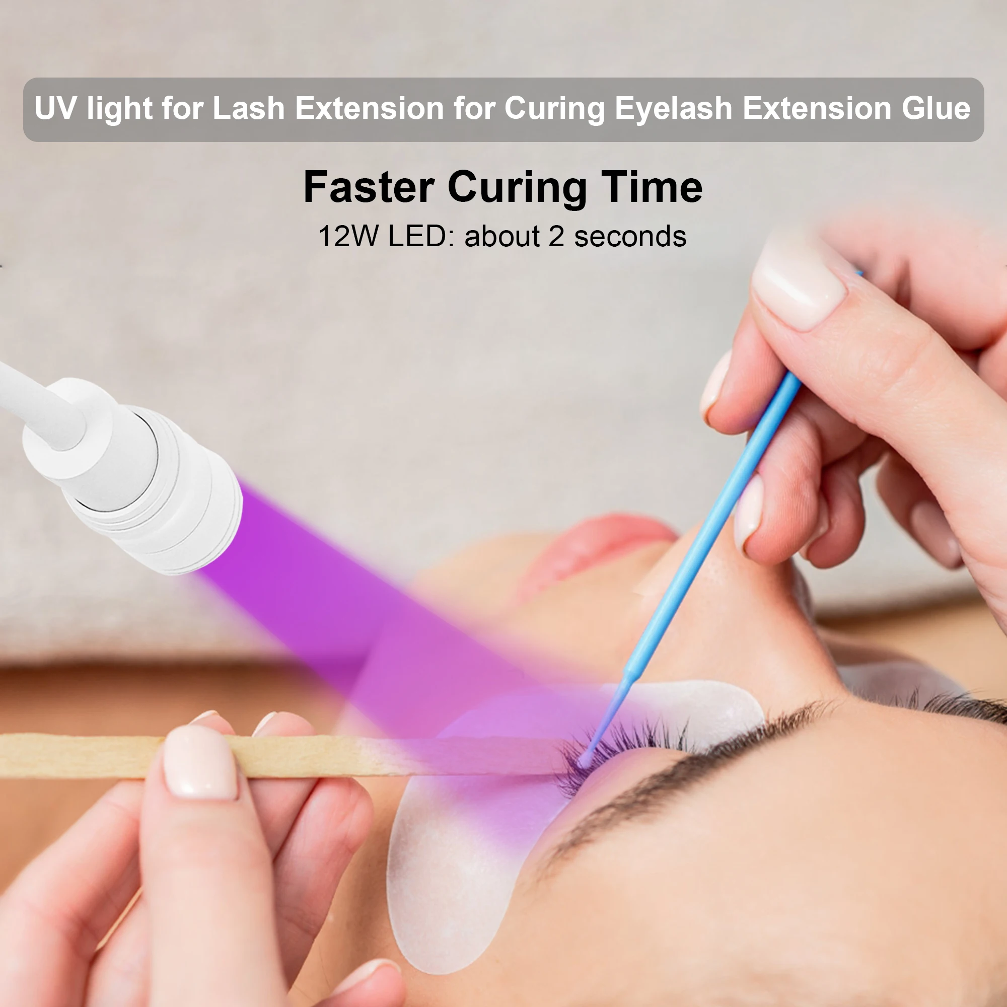 12W New  LED UV Lamp Eyelash Extention Gel Curing Floor Lamp For Beauty Salon Foot Switch Adjustable Lamp Holder Angle Spotlight