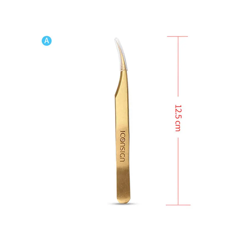 Pinzette per ciglia dorate Pinzette per ciglia a ventaglio ad alta precisione 3D 6D Volumn Pinzette per estensione ciglia Strumento per trucco occhi con borsa