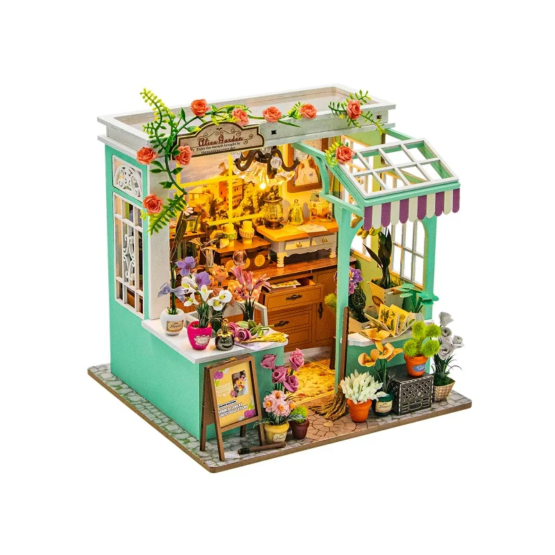 

DIY Mini Casa Wooden Doll Houses Miniature Model Kits With LED Lights Dollhouse With Furniture For Friends Birthday Gifts