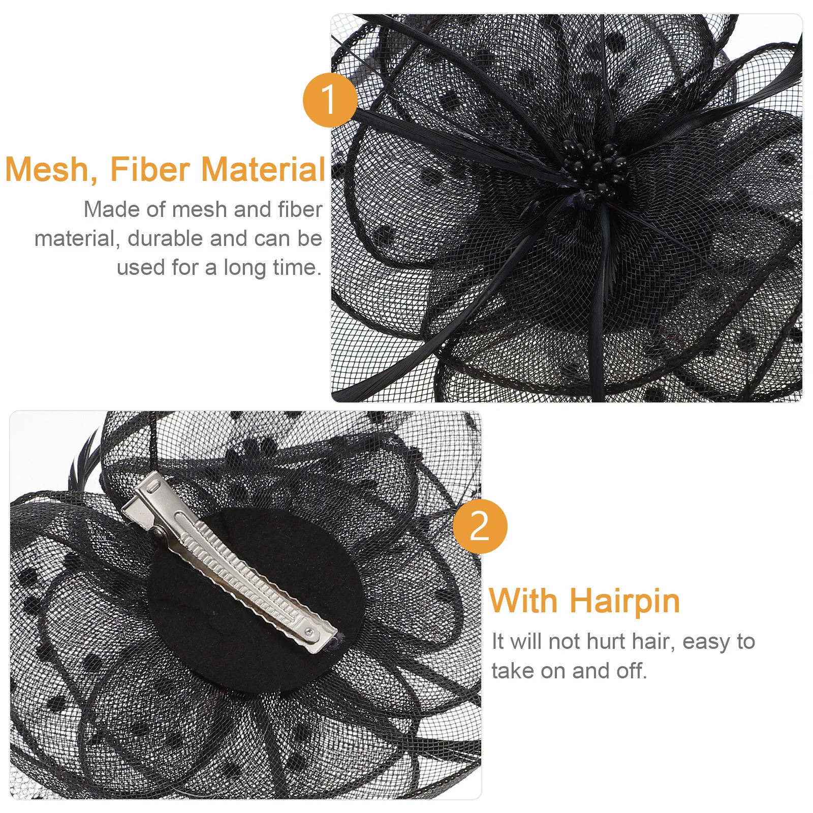 

Fascinator Hat For Women Elegant Tea Party Hair Clip Mesh Accessory Wedding Party Cosplay Event Decor