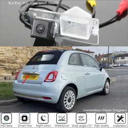 Yeshibation Car Rear View Parking Camera For Fiat 500C 500S Abarth 2007~2013 2014 2015 2016 2017 High Quality CCD Reverse Camera