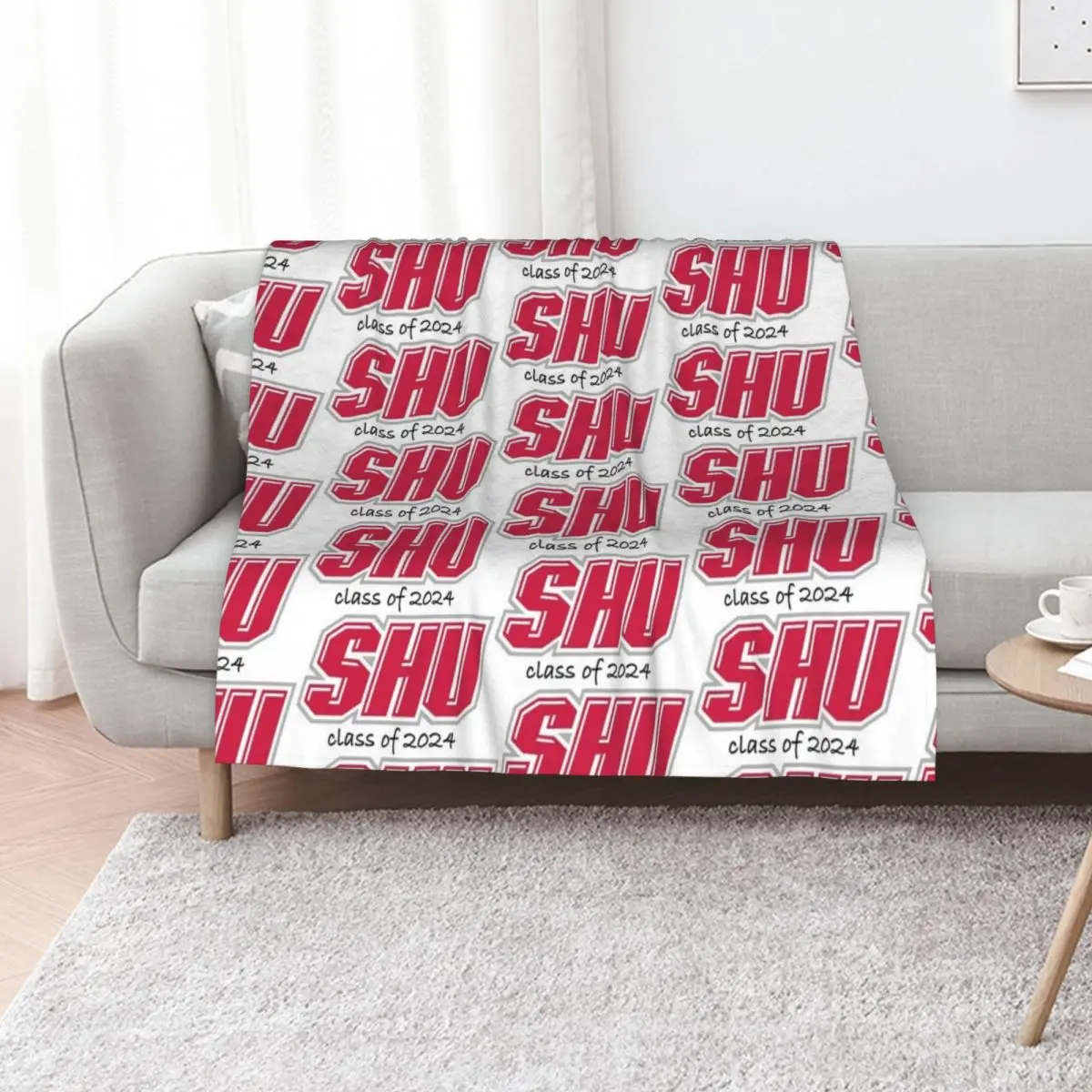 Sacred Heart University Class of 2024 Throw Blanket Single Comforter Hairy Decorative Sofas Flannel Thins Blankets