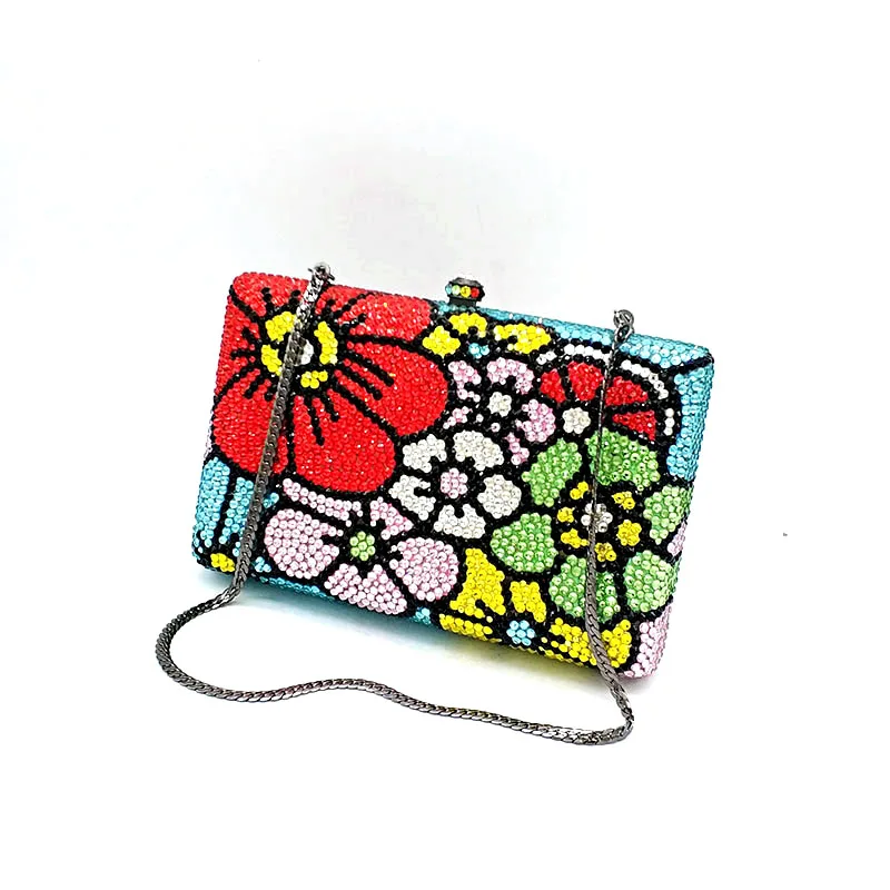 

Luxury design Bridal wedding party purses women evening party diamonds ladies flower crystal clutches classical purses