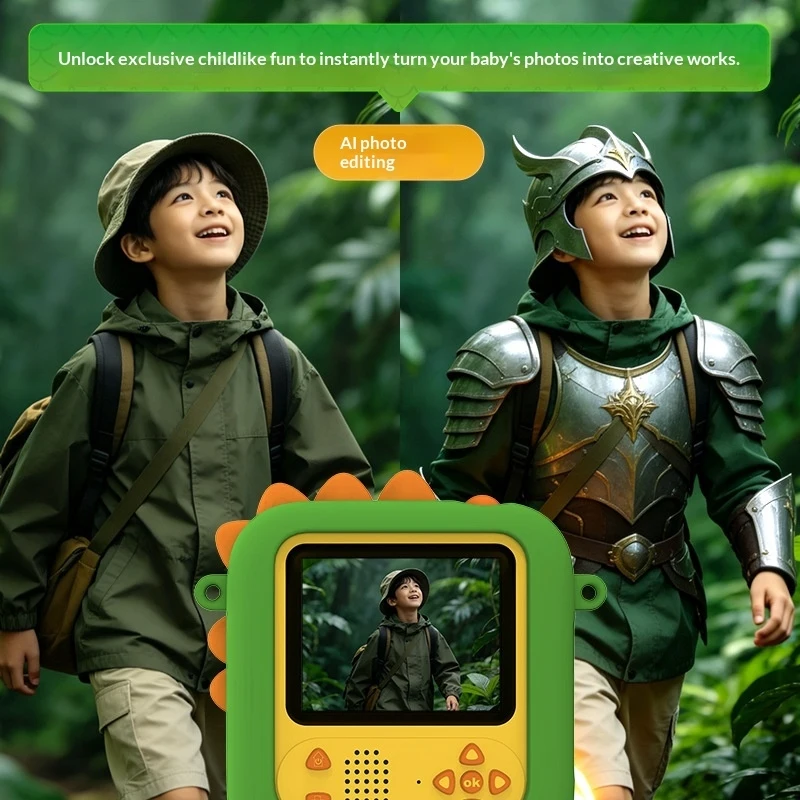 Smart AI Interactive Instant Camera, Color Printing Instant Photo Learning Device for Children