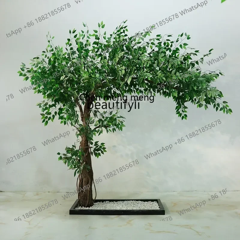 cc182l Simulation Banyan Tree Large Fake Trees Shape Decorative Landscaping Big Tree Green Plant Living Room Wish Landscape Tree
