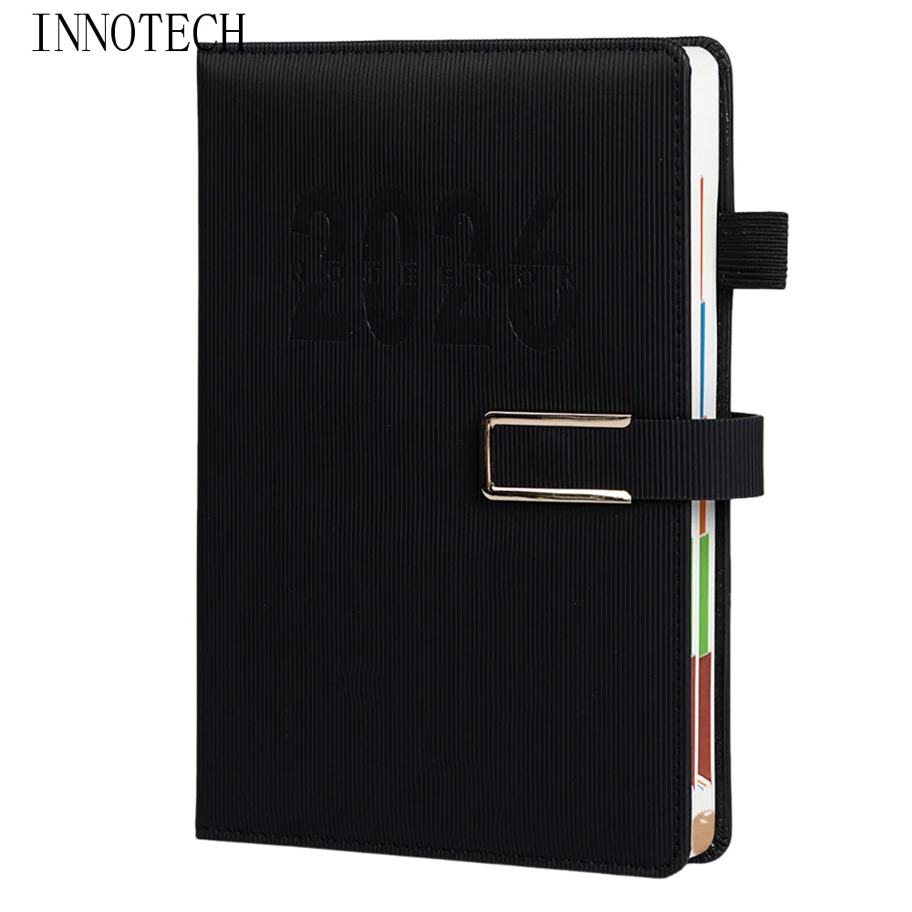 Inglês 2026 agenda planejador bloco de notas 12 meses marcador 365 dias eficiência caderno resistente ao desgaste papel grosso