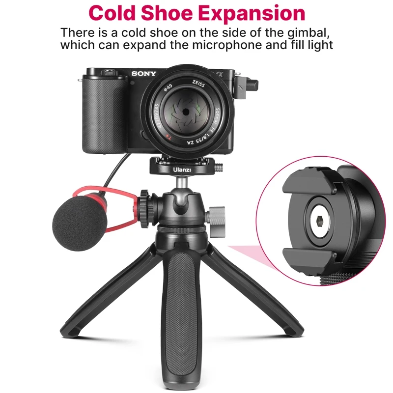 Ulanzi MT-46 Mini Tripod Extend With Quick Instal Release Kit For DSLR SLR Camera Smartphone Tripod Live With Cold Shoe